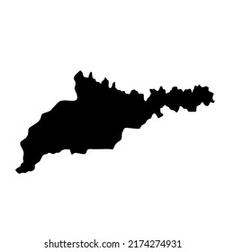 Chernivtsi map vector silhouette illustration isolated on white background. Chernivtsi oblast map Ukraine territory region.