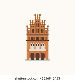 Chernivtsi University building. Flat illustration