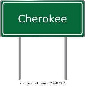 Cherokee, Alabama, road sign green vector illustration, road table, USA city