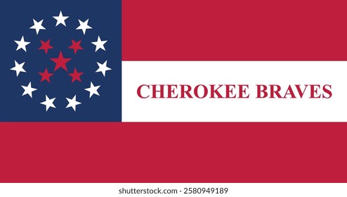 Cherokee Braves Flag Vector Illustration Premium Quality