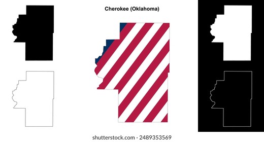 Conjunto de mapas esquemáticos del condado de Cherokee (Oklahoma)