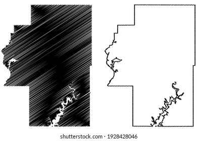 Cherokee County, Oklahoma State (U.S. county, United States of America) map vector illustration, scribble sketch Cherokee map