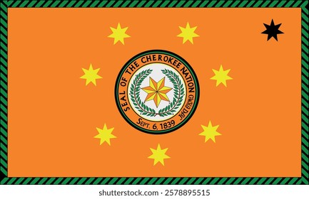 Cherokee Nation Flag Vector Illustration Premium Quality