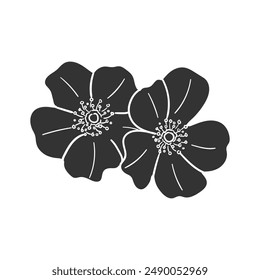 Cherokee Rose Icon Silhouette Illustration. Vector Graphic Pictogram Symbol Clip Art. Doodle Sketch Black Sign.