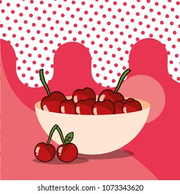cherries in bowl harvest fruit tasty