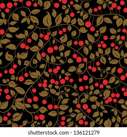 Cherries Branches with Fruits Pattern. Copy that square to the side and you'll get seamlessly tiling pattern which gives the resulting image the ability to be repeated or tiled without visible seams.