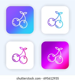 Cherries bright purple and blue gradient app icon