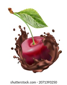 Cherries in chocolate, splash hot, candy filling.