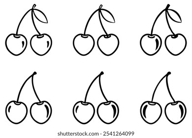 Cherries Clipart Line Art for Delicious Illustrations