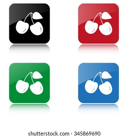 Cherries  - color vector icon  with shadow