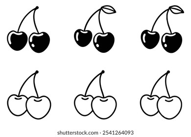 Cherries Cut Files Line Art for Crafts