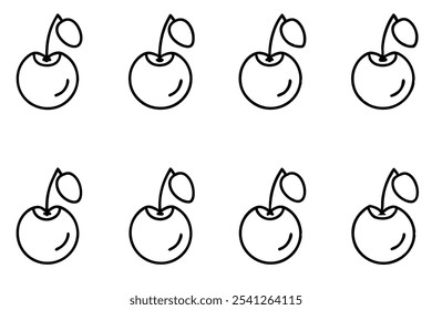 Cherries Cut Files Line Art Graphic Resources