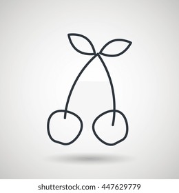 cherries drawing isolated icon design, vector illustration  graphic 