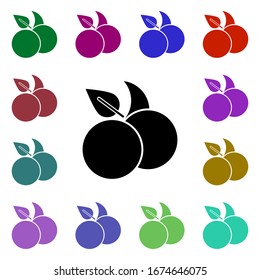 Cherries, food, organic multi color style icon. Simple glyph, flat vector of ecology icons for ui and ux, website or mobile application