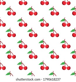 Kirschen frische, leckere Früchte Muster Hintergrund Vektorgrafik-Design