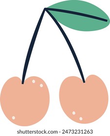 Cherries Fresh Fruit Vector Illustration