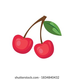 cherries fruit icon design, healthy organic food theme Vector illustration