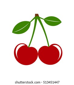 Cherries fruit icon. Vector illustration