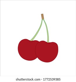 fruta de cerezas. ilustración para diseño web y móvil.