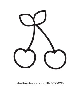 cherries fruits pop art line style icon vector illustration design