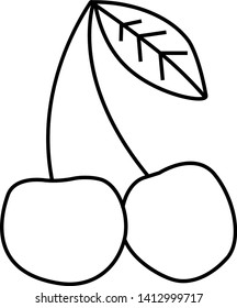 Cherries hand drawn illustration isolated on background