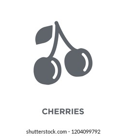 Cherries icon. Cherries design concept from Fruit and vegetables collection. Simple element vector illustration on white background.