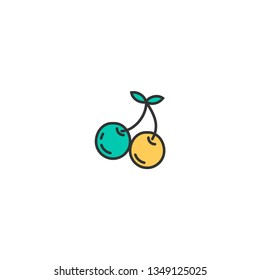 Cherries icon design. Gastronomy icon vector illustration
