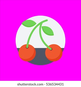 cherries icon flat disign