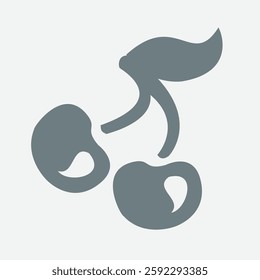 Cherries icon, fruit, fresh, sweet, natural, healthy, vibrant, delicious symbol.