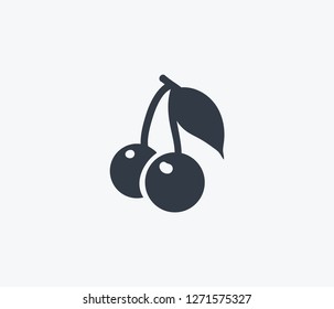Cherries icon isolated on clean background. Cherries icon concept drawing icon in modern style. Vector illustration for your web mobile logo app UI design.