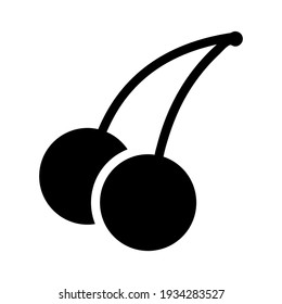Cherries icon isolated vector illustration. High quality black style vector icon.