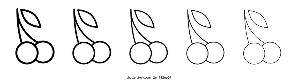 Ilustración vectorial del icono de las cerezas aislada