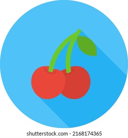 Cherries icon vector image. Can also be used for Food, Drinks and Confectionery. Suitable for mobile apps, web apps and print media.