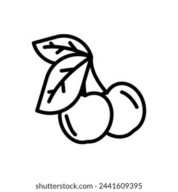 Cherries  icon in vector. Logotype
