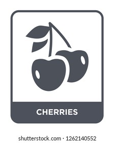 cherries icon vector on white background, cherries trendy filled icons from Summer collection, cherries simple element illustration