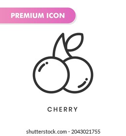 cherries icon for your website design, logo, app, UI. Vector graphics illustration and editable stroke. cherries icon outline design.