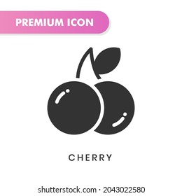 cherries icon for your website design, logo, app, UI. Vector graphics illustration and editable stroke. cherries icon glyph design.