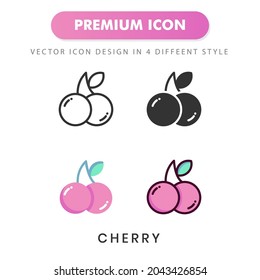 icono de cerezas para tu diseño de sitio web, logotipo, aplicación, interfaz de usuario. Ilustración gráfica vectorial y trazo editable.