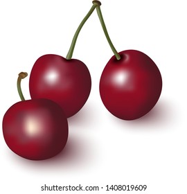 Cherries isolated on white background