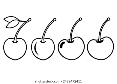 Cherries line art revealing sophisticated berry design