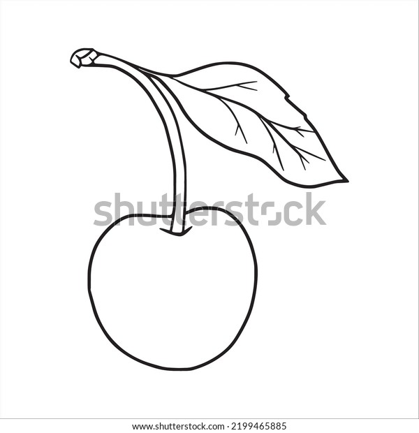 Cherries Line Artcherries Vector Artcherries Line เวกเตอร์สต็อก (ปลอด