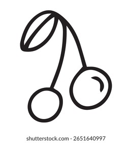 cherries line vector illustration,isolated on white background