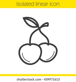 Cherries linear icon. Thin line illustration. 