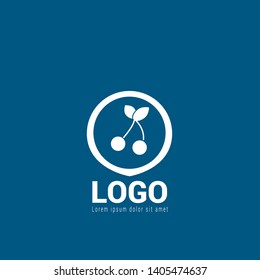 cherries logo concept. Designed for your web site design, logo, app, UI. map pin logo design. corporate identity logo. can be used for business company. modern illustration. 