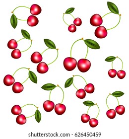 Cherries on a white background.