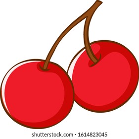 Cherries on white background illustration