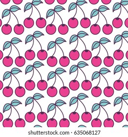 cherries pattern fruits fresh icon