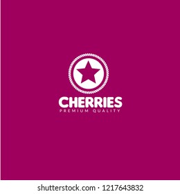 cherries premium quality emblem, label, badge. premium quality package label. vintage stamp. designed for cherries product