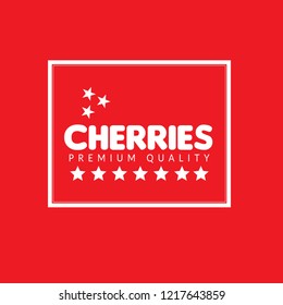 cherries premium quality emblem, label, badge. premium quality package label. vintage stamp. designed for cherries product