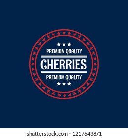 cherries premium quality emblem, label, badge. premium quality package label. vintage stamp. designed for cherries product
